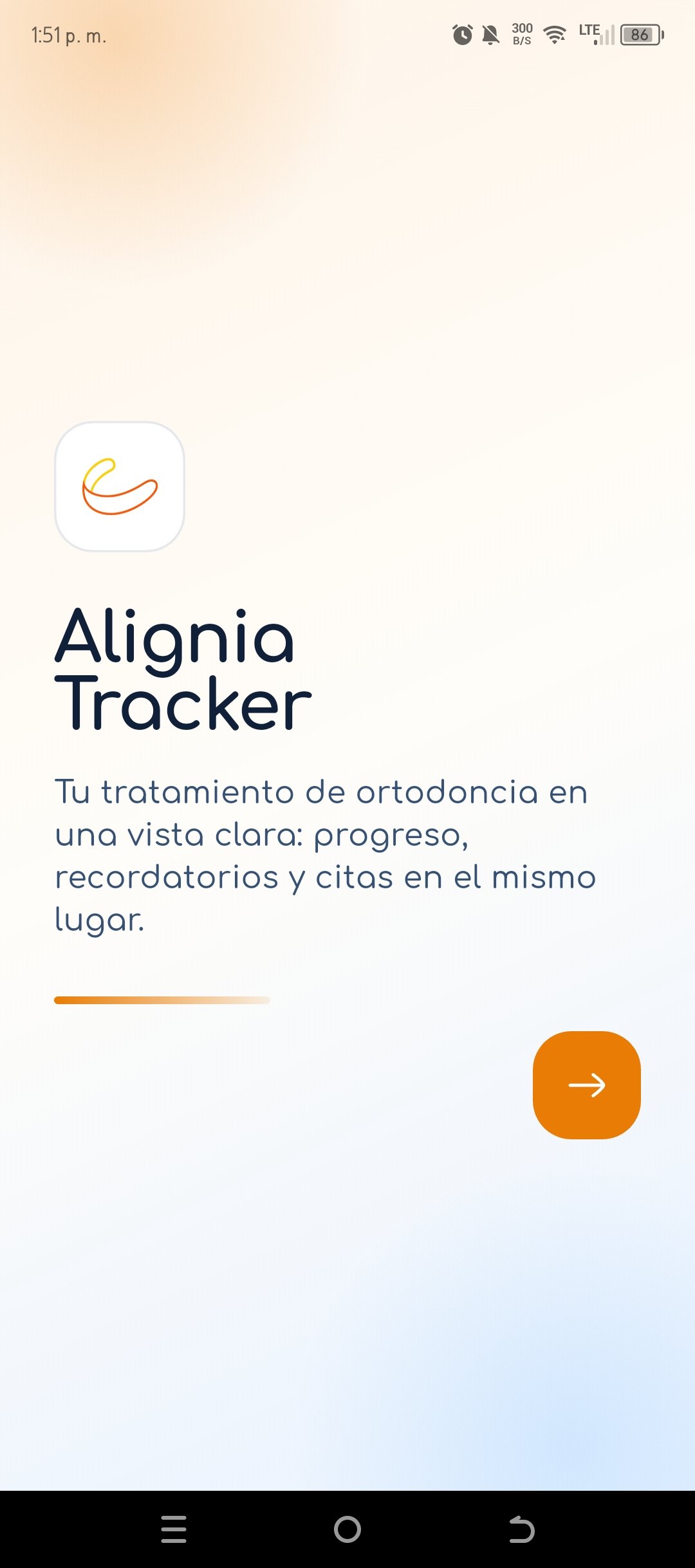 Mockup de la app movil Alignia Tracker
